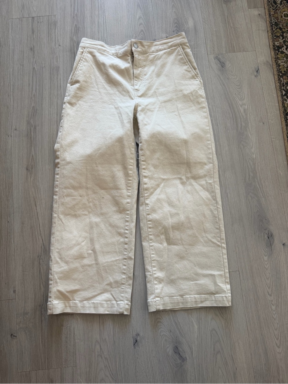 OAK + FORT Cream Wide-Leg Pants